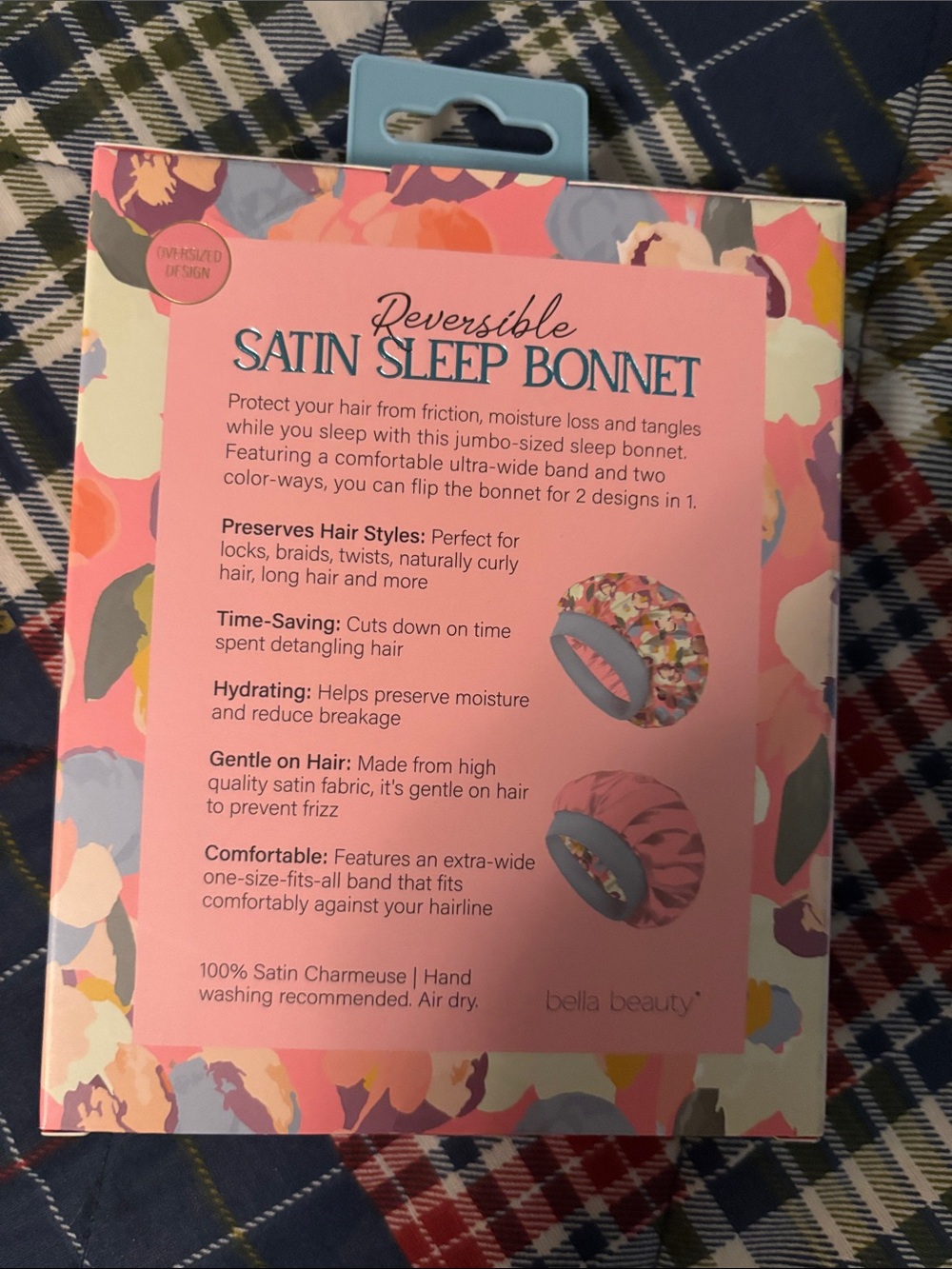 Bella Beauty Reversible Satin Sleep Bonnet - Multicolor - Picture 2 of 5